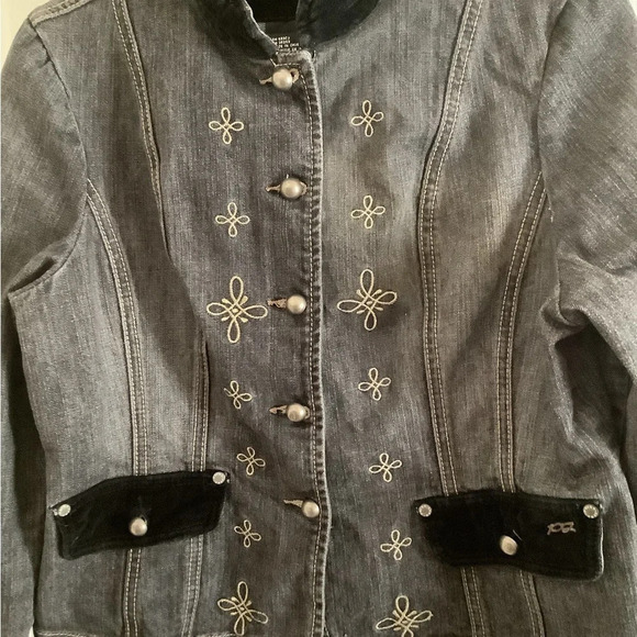 VINTAGE~NICOLE BENISTI~DENIM JACKET~ POINT LEVO~ SIZE M - Picture 6 of 7